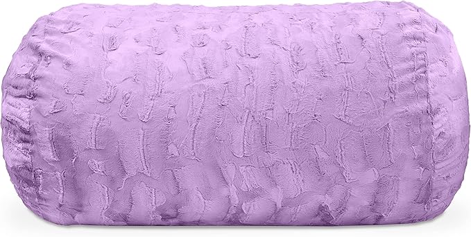 Jaxx Sofa Saxx Bean Bag Couch - 4 Foot - Faux Fur, Bellflower Purple