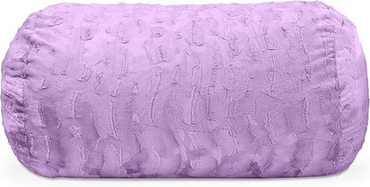 Jaxx Sofa Saxx Bean Bag Couch - 4 Foot - Faux Fur, Bellflower Purple