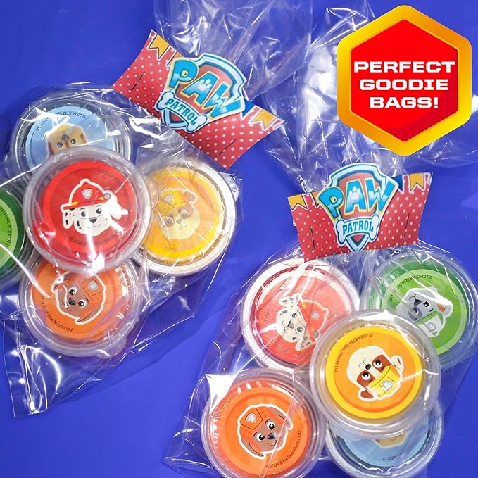 Paw Patrol Dough Party Pack, 25-Pack, Includes Colorful Sensory Doughs, 6 Colors, 2 oz. Each, Reusable Toys, Party Favors for Kids, Travel Toys, 3 Year Old Boy Toy, Sensory Play