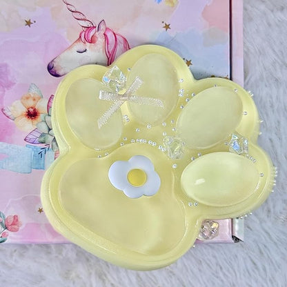 Big Taba Squishy Cat Paw, 5 in Large Paw Squeeze Toy for Stress Relief and Relax, Sticky Squishies Fidget Toys for Party Favors Novelty Things Birthday Gift (Yellow)