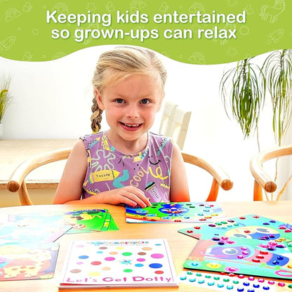 Craftikit® 10 Dot Art & Gem Art Animal Crafts for Kids Ages 3-8 - Kids Gem Painting & Dot It Sticker Art - Arts and Crafts for Kids Ages 4-8
