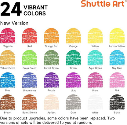 Shuttle Art Crayons Bulk Set - 24 Boxes of 24 Assorted Colors, 576 Count Durable & Non-Toxic Teacher-Quality Crayons, School Supplies bulk in Crayons For Family Class Party Favors