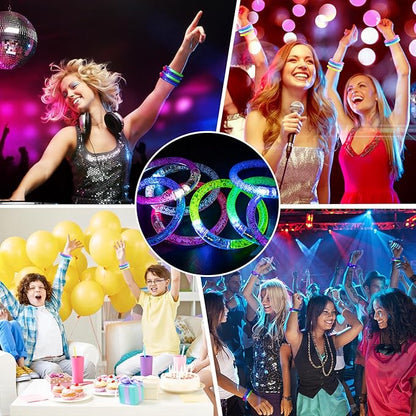40 Pack Led Glow Sticks Bracelets,Glow in The Dark Bracelets,6 Colors LED Bracelets,Glow Bracelet for Kids and Adults,Light Up Bracelet Party Favors for Birthday,Carnival,Concert and Halloween