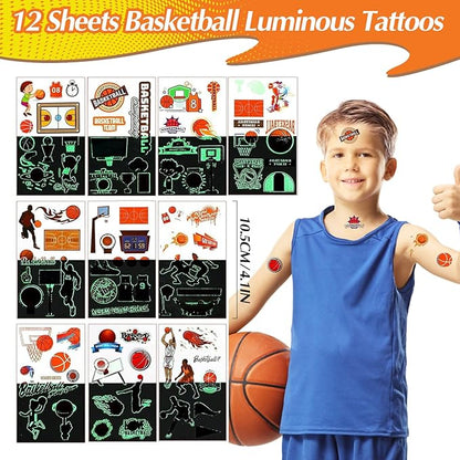 122Pcs Basketball Party Favors Basketball Goodie Bag Favors with Stress Ball Keychain Tattoo Sticker Silicone Bracelet for Basketball Themed Birthday Party Supplies
