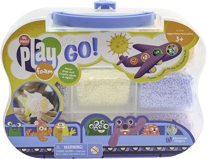 Educational Insights Playfoam Go - Sensory Toys and Squishy Fidget Toys for Kids, Squishy Foam Blocks, Non Sticky Dough Travel Set, Sensory Bin Filler and Classroom Tools, Gifts for Ages 3 and Up