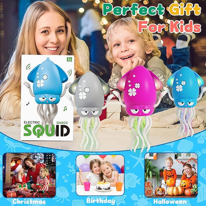 LZZAPJ Electric Dancing Octopus Light Music Suitable for 12-18 Months Old Baby Toys, Kid Crawling Squid Toys Suitable for Toddler Tummy time, Christmas for 1 2 3 4 5 6 Year Old Girl (Purple)