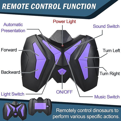 Large Remote Control Dinosaur Toys Kids - Jurassic Velociraptor Toys Imitates Walking and Sounds - Robot Toys That Can Sing, Shaking Head and Tail