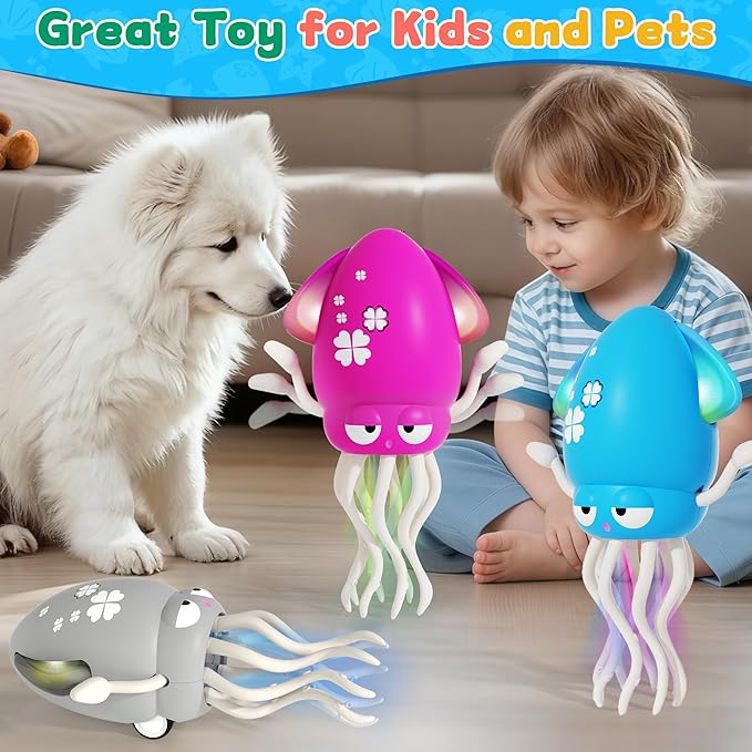 LZZAPJ Electric Dancing Octopus Light Music Suitable for 12-18 Months Old Baby Toys, Kid Crawling Squid Toys Suitable for Toddler Tummy time, Christmas for 1 2 3 4 5 6 Year Old Girl (Purple)