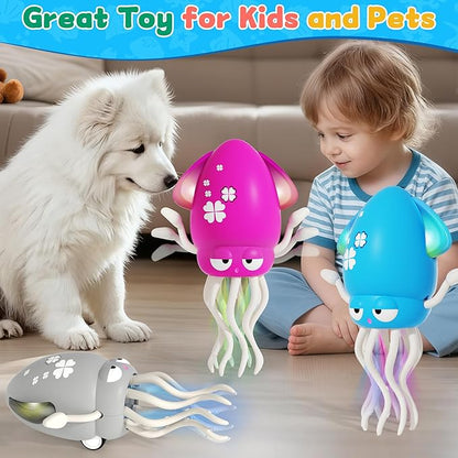 LZZAPJ Electric Dancing Octopus Light Music Suitable for 12-18 Months Old Baby Toys, Kid Crawling Squid Toys Suitable for Toddler Tummy time, Christmas for 1 2 3 4 5 6 Year Old Girl (Purple)