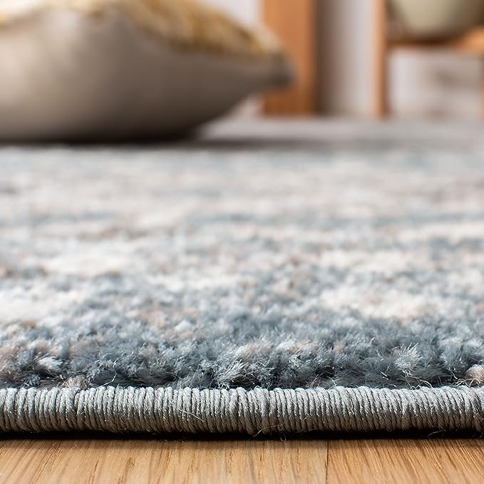 SAFAVIEH Amsterdam Collection Runner Rug - 2'3" x 16', Blue & Ivory, Moroccan Boho Design, Non-Shedding & Easy Care, Ideal for High Traffic Areas in Living Room, Bedroom (AMS108L)