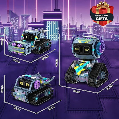 STEM Robot Building Kit for Kids 6-14,3in1 Remote & APP Controlled STEM Rock Robot/Truck/Road Roller Robot Building Toys for Kid,433 Pcs Building Blocks Set Birthday Xmas Gift Ideas for Boys Girls