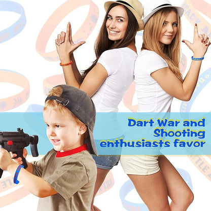 36 pcs Dart Battle Party Favor Dart Gun Themed Birthday Party Silicone Rubber Bracelet Wristbands Wars Gun Birthday Party Favor