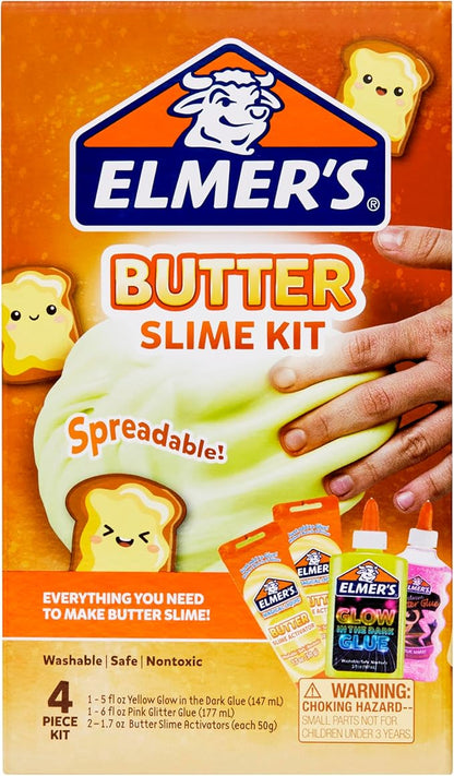 Elmer’s Butter Slime Kit, Includes Elmer’s Glow in the Dark Glue, Elmer’s Glitter Glue, Elmer’s Butter Slime Activator, 4 Count