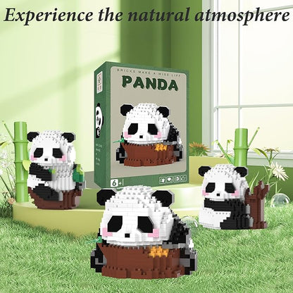 Mini Building Blocks, Party Favors- Micro Blocks Panda Toy for Kids 13 14 15 16+, Mini Blocks Building Sets for Adults, Easter/Birthday for Teens(554 PCS) (Laid-Back Panda)