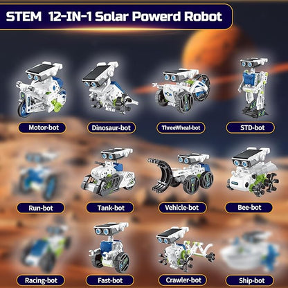 COBFDHA Toys for Kids Age 8-12, 12-in-1 STEM Building Robot Kit Science Learning Educational Experiment Kit, Gifts for 9 10 11 12 13 14 Year Old Boys.