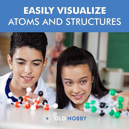 Old Nobby Lessons in Chemistry Model Kit - 239 Pc Molecular Model Kit Organic Chemistry for Students - Complete Molecular Model Kit, Chemistry Set for STEM, Visualizing Bonds and Structures