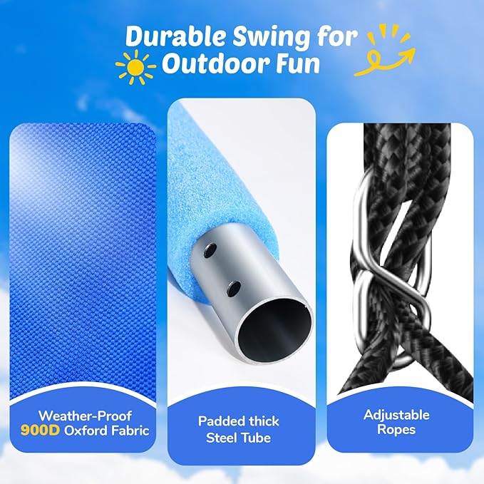 Trekassy Saucer Swing with Frame for Kids Outdoor, 440lbs Swing Set with Heavy Duty Metal Stand for Backyard, Outdoor Kids Play Equipment (Patented)
