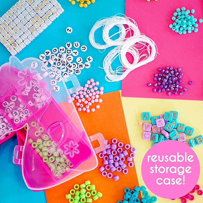 Just My Style DIY Bracelet Making Kit with 2000+ Beads, Storage Case & Instructions