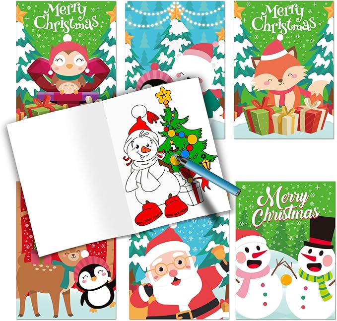 CCINEE 36pcs Christmas Coloring Books, 5" x 7" Mini Booklets Crafts for Kids Party Favors Fun Holiday Presents Classroom Christmas Games Prizes Art Gift to Boys and Girls Xmas Party Bag Fillers…