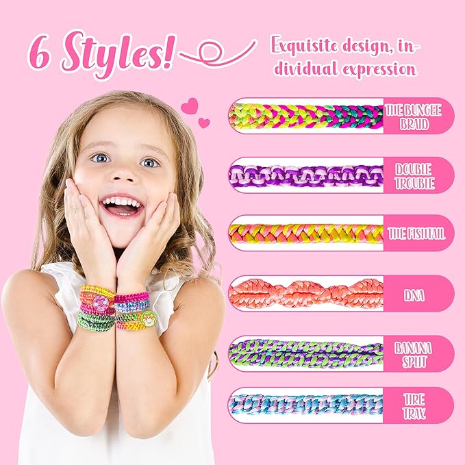 GIRLINK Friendship Bracelet Making Kit Toys - DIY Arts and Crafts Toys - String Bracelets Maker Craft for Ages 6-12 Best Valentine's Day Gift Birthday Gifts Ideas for Girls