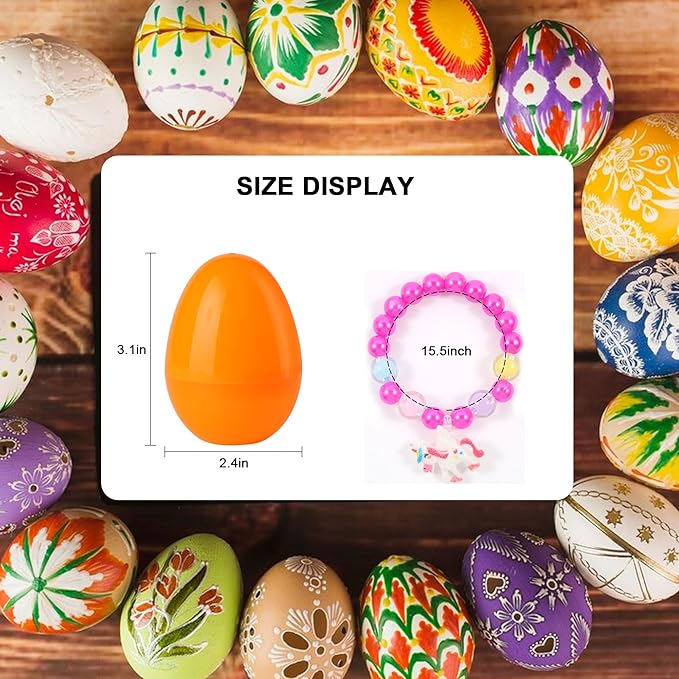 xutengy 12Pcs Easter Egg Fillers Beaded Bracelets，Surprise Easter Egg Toy for Boys Girls Toddlers Easter Basket Stuffers Gifts Party Favors Gifts