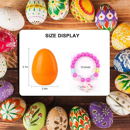 xutengy 12Pcs Easter Egg Fillers Beaded Bracelets，Surprise Easter Egg Toy for Boys Girls Toddlers Easter Basket Stuffers Gifts Party Favors Gifts