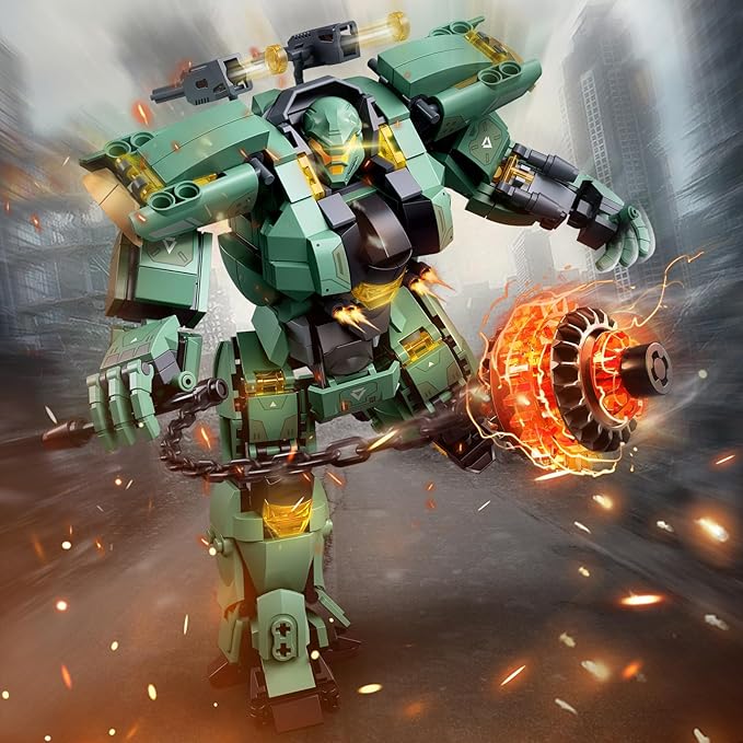Transforming Mech Robot Building Blocks Set,Destroy Warrior City Action Mech Model Building Kit, 542 Pieces Cool Robots Toys Gift for Adults and Kids Boys 6 7 8 10+