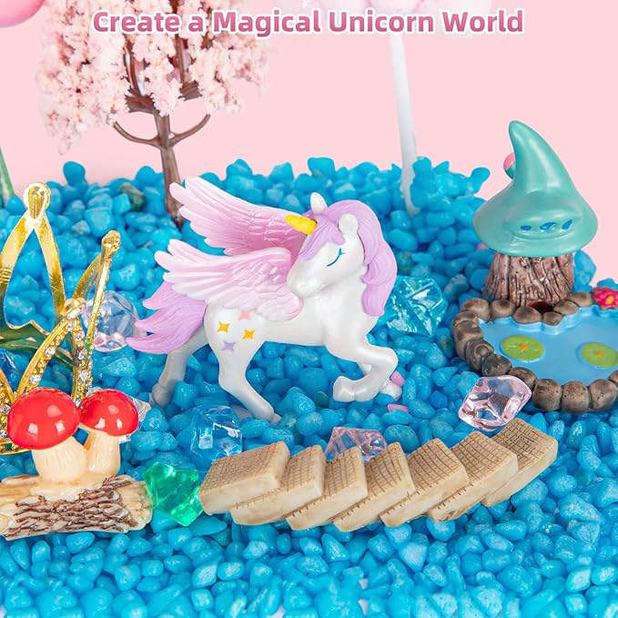Unicorn Light Up Terrarium Kit for Kids - Create a Fantasy Unicorn World | Unicorn Toys for Girls, Science Kits, Arts and Crafts for Kids, Girls Toys Ages 4+, Kids Gifts