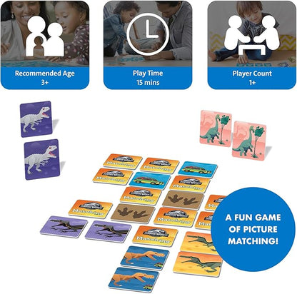 Wonder Forge Jurassic World Matching Game - Glow-in-the-Dark Dinosaur Memory Challenge for Kids Ages 3 and Up - Educational Fun for Family and Preschool Play