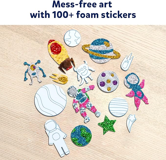 Skillmatics Art & Craft Activity - Foil Fun Space, No Mess Art for Kids, Craft Kits & Supplies, DIY Creative Activity, Gifts for Boys & Girls Ages 4, 5, 6, 7, 8, 9, Travel Toys