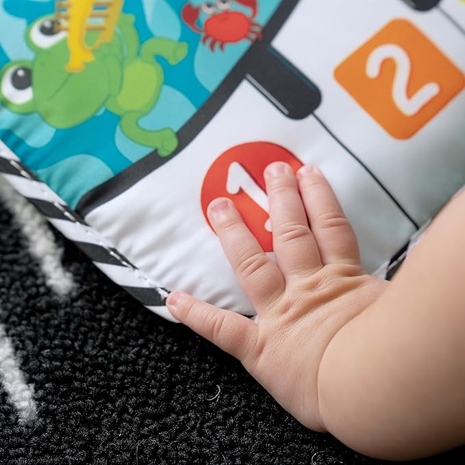 Baby Einstein Ocean Explorers Neptune's Kick & Explore Musical Kick Pad & Crib Toy, Tummy Time Mat, Learning Toy, for Ages 0 Months and up