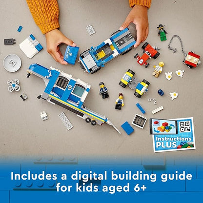 LEGO City Police Mobile Command Truck Toy with Prison Trailer, Drone, Tractor and ATV Car Toys Plus 4 Minifigures, Building Toy Ideas for Outdoor Play for Kids Ages 6 Plus, 60315