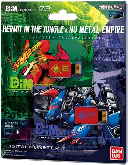 BANDAI Digimon Hermit in The Jungle and Nu Metal Empire DIM Cards DIM Card Expansions for The Vital Bracelet| Raise New Electronic Pets with These Vital Bracelet Cards