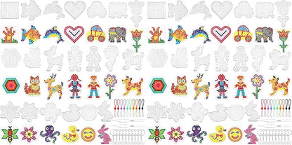 20 Pieces 5mm Fuse Beads Pegboards Clear Animal Shape Plastic Pegboards Craft Tray with 20 Pieces Colorful Cards for Kids DIY Craft Beads (Pack of 2)