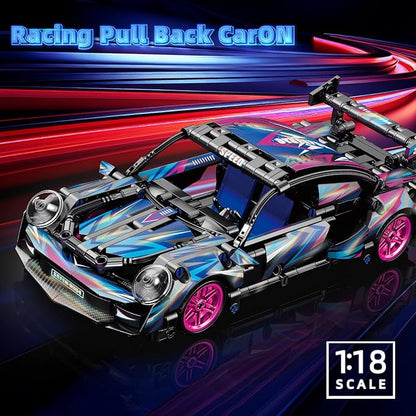 545 Piece Sports Car Model Building Kit for Kids,Teens and Adults,MOC 1:18 Racing Pull Back Car Model Building Set,STEM Educational Building Toy Car,Christmas Birthday Gift for Boy Girl Age 6+