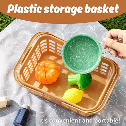 Kids Play Kitchen Toy Accessories Set Toddler Cooking Playset Colorful Stainless Steel Pots and Pans Birthday Gifts for 3+ Girls Boys (New Green)