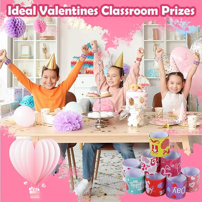 Valentines Slap Bracelets for Kids - 36PCS Valentines Day Gifts for Kids Bulk Snap Bracelets Valentines Party Favors Valentine Goodie Bag Stuffers Treats Classroom Prizes Decorations Accessories