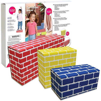 Edushape Cardboard Baby Blocks for Toddlers, 36 Pieces - Edu-Blocks Durable Multi-Colored Toddler Blocks for Building & Learning - Stacking Blocks Building Blocks for Daycares and Preschools