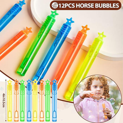 110 Horse Party Favors Western Cowboy Birthday Supplies Straw Bubble Silicone Bracelet Sticker Tattoo Toy Gift Boy Kid Goodie Bag Stuffer Rodeo Animal Horse Themed Party Favors