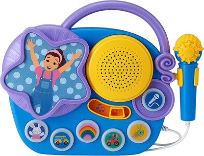 eKids Ms Rachel Karaoke Microphone with Boombox for Fans of Toddler Toys, Kids Karaoke Machine with Built in Music, Great Gifts for Kids