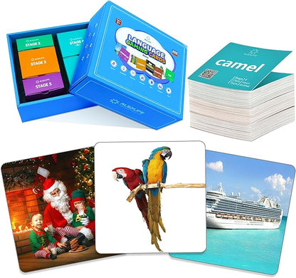 400 Thick Flash Cards for Toddlers 2-6, 4 Level Real Life Photos Flashcards for Speech Therapy and Preschool Learning Activities, Speech Therapy Materials for Autism and Alzheimers