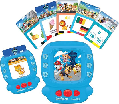 LEXiBOOK, Paw Patrol, Bilingual Interactive Card Reader, Audio Toy to Learn English and Spanish, 150 Double-Sided Educational Cards, Educational Quiz & flashcard Machine, Blue/red, JCR10PAi2
