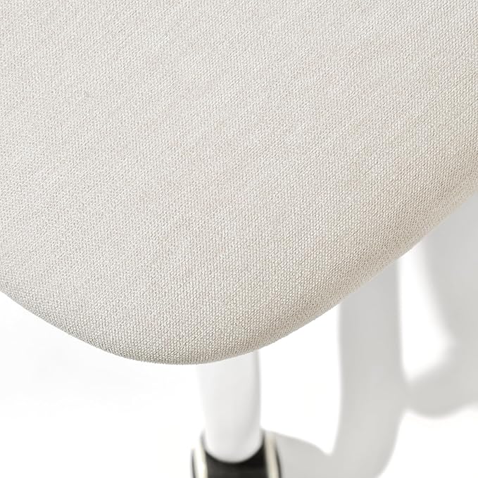 Homy Casa Armless Home Office Desk Chair, Colorful Task Chair with Soft Mesh Padded Cushion, Height Adjustable Swivel Study Computer Chair for for Girls Boys Teens (Beige, 1PC)