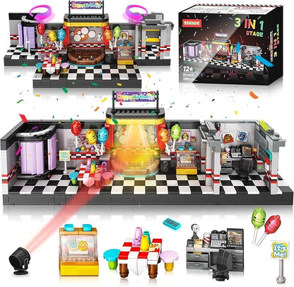 Five Nights Security Breach Stage Building Blocks Toys, Classic Horror Game Stage Building Set, Home Decoration Great Birthday Present for Teens, Collectible Present for Game Fans (1388PCS)