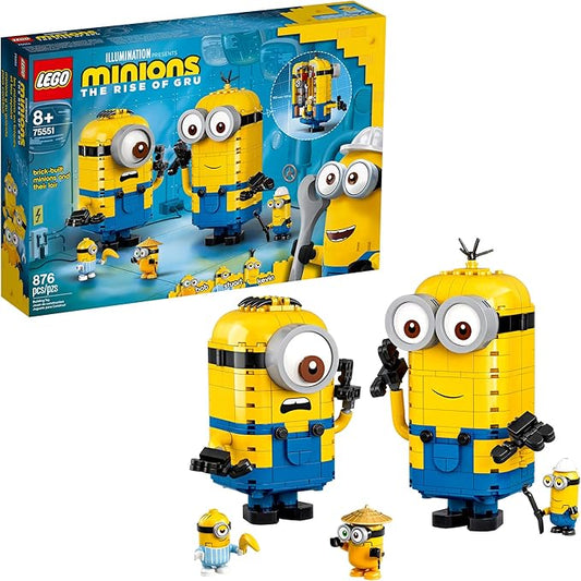 Lego Minions: The Rise of Gru: Brick-Built Minions and Their Lair (75551) Building Set for Kids, Great Birthday Present for Kids Who Love Minions, Kevin, Bob and Stuart (876 Pieces)