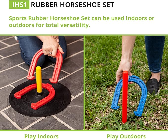 Champion Sports Indoor/Outdoor Horseshoe Set Red