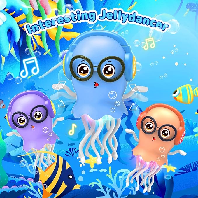 Dancing Jellydancer Kids Toy, Crawling Jellydancer Tummy Time Toy for Boy 3-6 Girls 6-12, Fidget Toy Magic Dancing Loud Music Toys for 3 4 5 6 7 8 Year Old Kids Birthday Easter Gifts