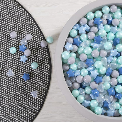 GOGOSO Ball Pit Balls,Plastics Balls for Ball Pit, Stars Hearts Shape for PastelBall for Toddlers Kids