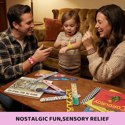 LovesTown Slap Bracelets for Kids Easter Egg Fillers, 48 PCS Snap Bracelets Bulk Party Favors Easter Basket Stuffers Goodie Bag Stuffers Exchanging Gifts Classroom Prizes