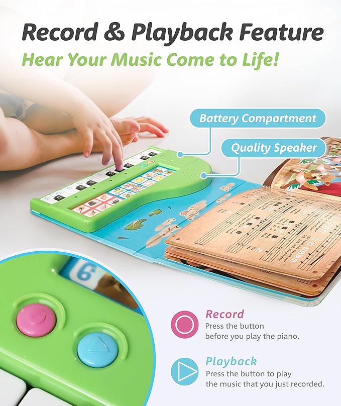 BEST LEARNING My First Piano Book - Educational Musical Toy for Toddlers Kids Ages 3-5 Years - Ideal 3, 4 Year Old Boy or Girl Birthday Present